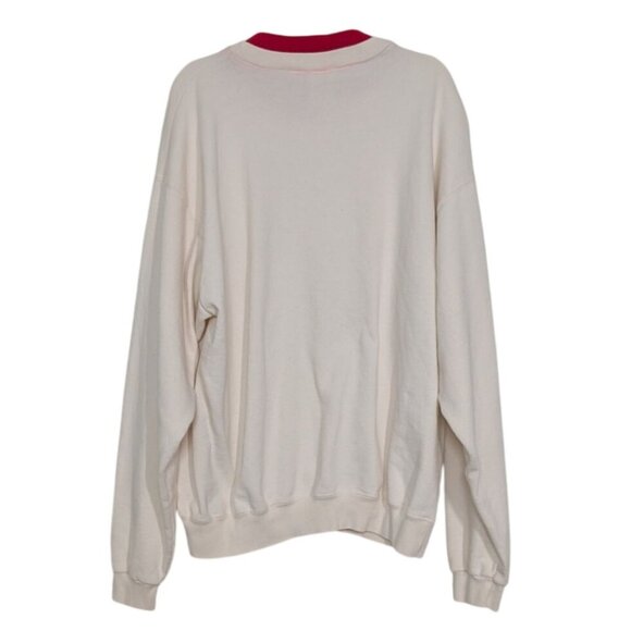 Vintage Cardinal Floral Sweatshirt Womens Size Large White Red Columbus Zoo - Picture 7 of 10